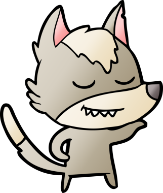 Bir insan tarafından çizilmiş dost canlısı bir kurt.