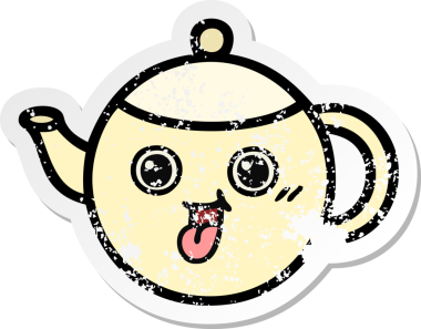 Bir insan tarafından çizilmiş tatlı bir çay demliğinin sıkıntılı çıkartması.