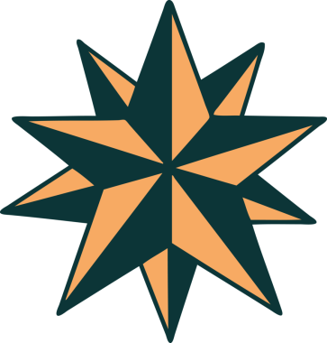 Bir insan tarafından çizilmiş bir yıldızın ikonik dövme şekli