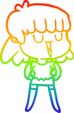 gökkuşağı gradyan çizimi bir insan tarafından çizilmiş bir karikatür kadın