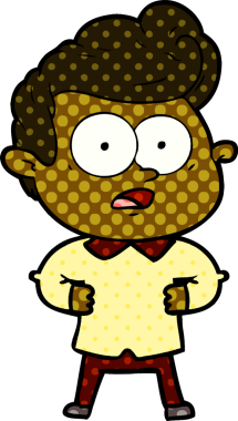 Bir insan tarafından çizilmiş çizgi film bakışlı adam.