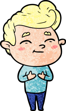 Bir insan tarafından çizilmiş mutlu çizgi film adamı.