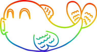 gökkuşağı gradyan çizgisi bir insan tarafından çizilmiş karikatür balığı çizimi