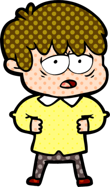 Bir insan tarafından çizilmiş bitkin çocuk çizgi filmi.