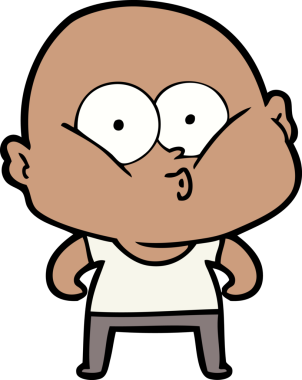 Bir insan tarafından çizilmiş kel bir adam.