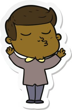 Bir insan tarafından çizilmiş bir çizgi film modelinin çıkartması.