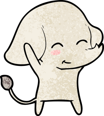 Bir insan tarafından çizilmiş şirin bir fil.