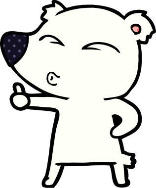 Bir insan tarafından çizilmiş kutup ayısı karikatürü