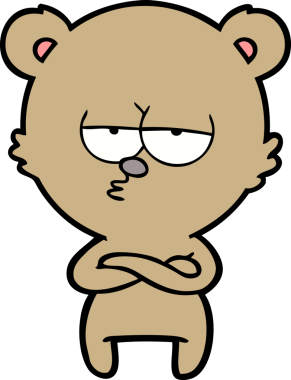 Bir insan tarafından çizilmiş sıkılmış ayı çizgi filmi