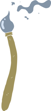 Bir insan tarafından çizilmiş düz renk çizgi film fırçası