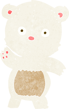 Bir insan tarafından çizilmiş şirin bir kutup ayısı.