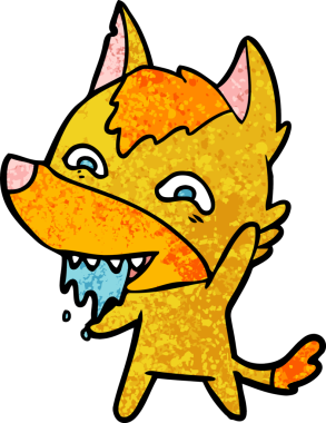 Bir insan tarafından çizilmiş tilki çizgi film karakteri