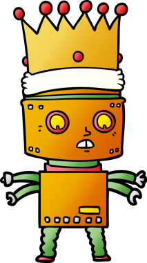 Bir insan tarafından çizilmiş robot kral.