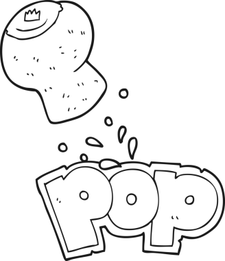 El yazısıyla çizilmiş siyah beyaz karikatür şampanya mantarı bir insan tarafından çizilmiş.