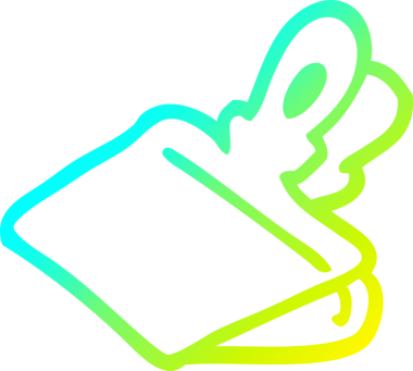 Bir insan tarafından çizilmiş bir karikatür kağıdının soğuk gradyan çizimi