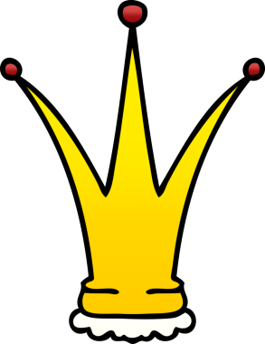 bir insan tarafından çizilmiş gölgeli altın kaplama çizgi film tacı