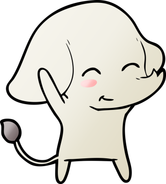 Bir insan tarafından çizilmiş şirin bir fil.