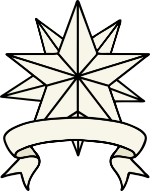 Bir insan tarafından çizilmiş geleneksel bir yıldız dövmesi