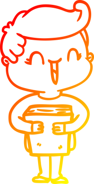 Bir insan tarafından çizilmiş gülen bir çizgi film karakteri çizimi