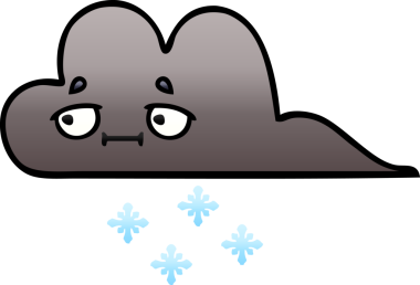 Bir insan tarafından çizilen kar bulutunun gölgeli karikatürü