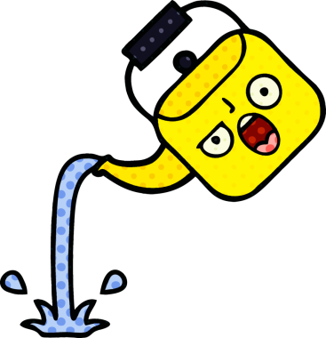 Bir insan tarafından çizilmiş bir çaydanlık çizgi filmi.