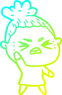 Bir insan tarafından çizilmiş kızgın bir karikatür çizimi.