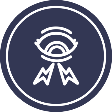 Bir insan tarafından çizilmiş mistik göz yuvarlak simgesi