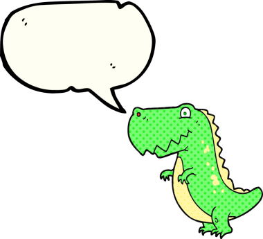 Bir insan tarafından çizilmiş serbest çizim çizgi roman konuşma balonu karikatürü dinozor