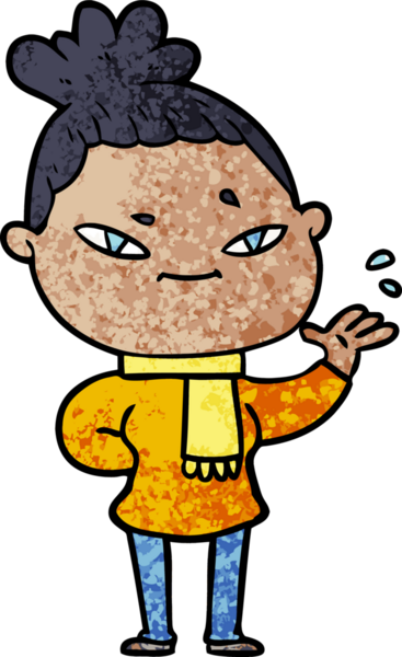 Bir insan tarafından çizilmiş karikatür kadın.