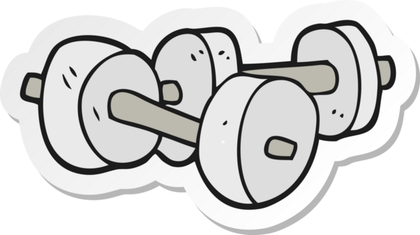 Bir insan tarafından çizilmiş bir halterin çıkartması.