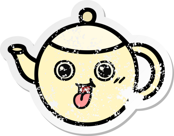 Bir insan tarafından çizilmiş tatlı bir çay demliğinin sıkıntılı çıkartması.