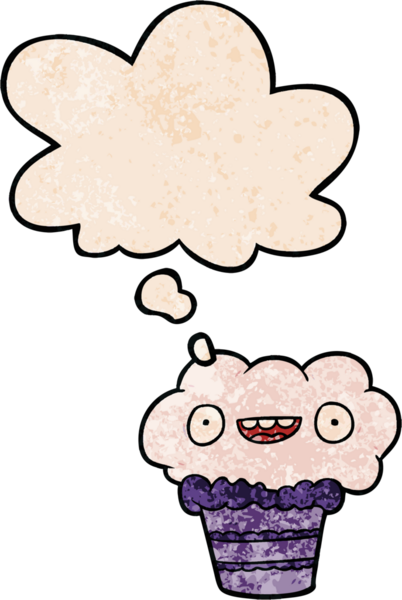 Bir insan tarafından çizilmiş grunge desenli düşünce baloncuklu çizgi film keki.