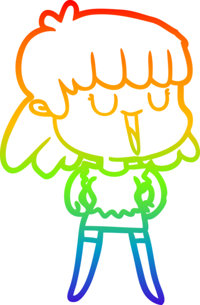 gökkuşağı gradyan çizimi bir insan tarafından çizilmiş bir karikatür kadın