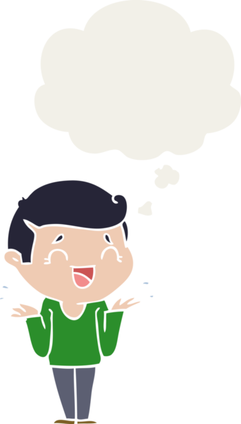 Bir insan tarafından çizilmiş düşünce baloncuğu olan kafası karışmış bir adam.