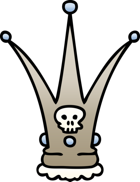 bir insan tarafından çizilmiş gölgelenmiş garip karikatür ölüm tacı.