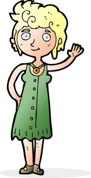 Bir insan tarafından çizilen hippi kadın.