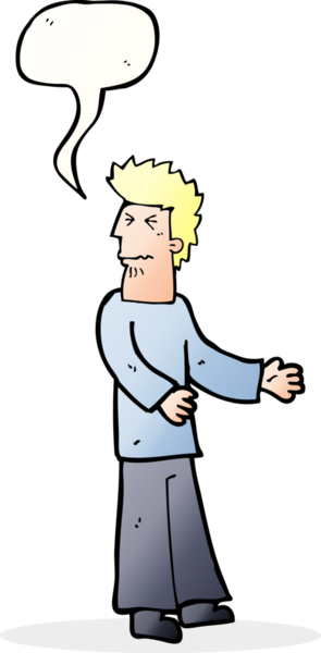 Bir insan tarafından çizilmiş konuşma balonlu iğrenç bir adam.