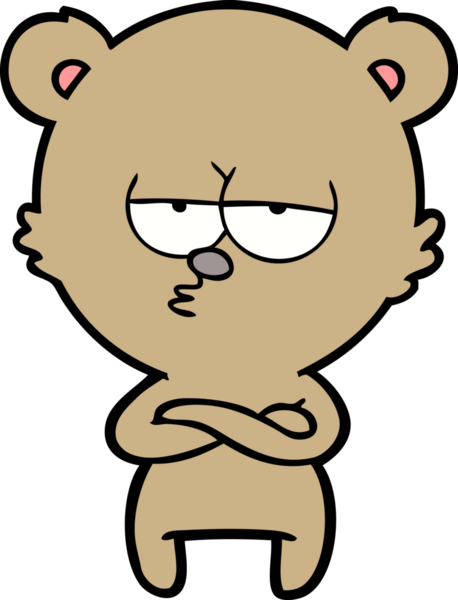 Bir insan tarafından çizilmiş sıkılmış ayı çizgi filmi