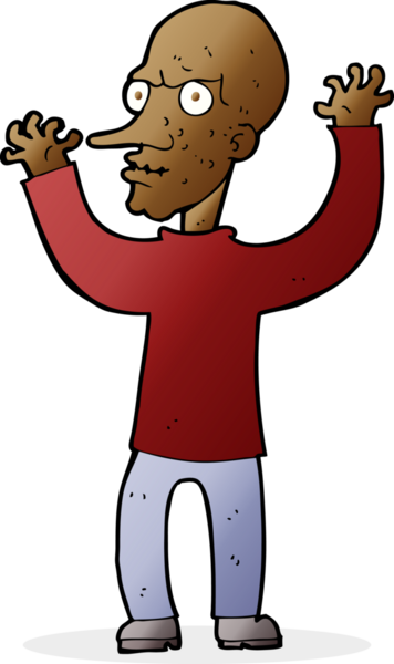 Bir insan tarafından çizilmiş kötü adam çizgi filmi