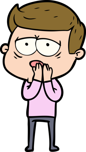 Bir insan tarafından çizilmiş yorgun bir adam.