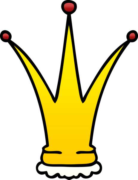 bir insan tarafından çizilmiş gölgeli altın kaplama çizgi film tacı