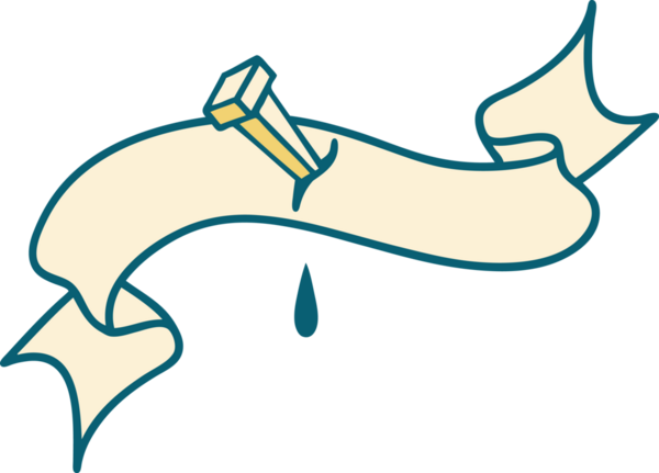 Bir insan tarafından çizilmiş demir çivi sancağıyla geleneksel dövme