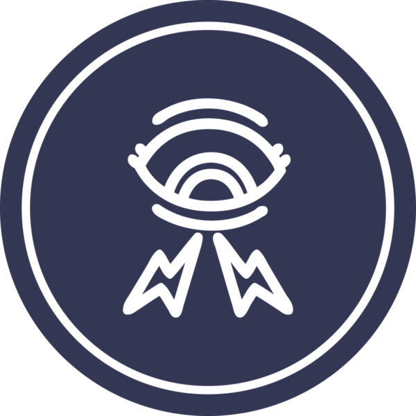 Bir insan tarafından çizilmiş mistik göz yuvarlak simgesi