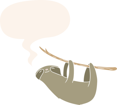 bir insan tarafından çizilmiş retro tarzı konuşma baloncuğu olan çizgi film tembelliği