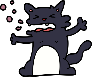 karikatür hıçkıran kedi bir insan tarafından çizildi