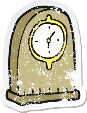 Bir insan tarafından çizilmiş eski bir karikatür çıkartması.