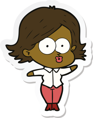 Bir insan tarafından çizilmiş somurtkan bir çizgi film kızının çıkartması.