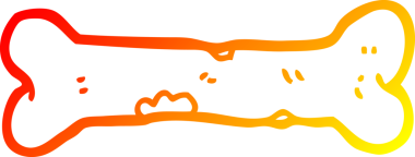 Bir insan tarafından çizilmiş bir karikatür kemiğinin sıcak gradyan çizimi