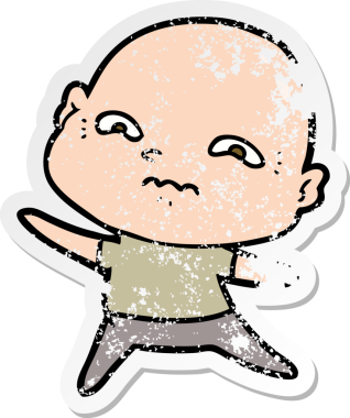 Bir insan tarafından çizilmiş gergin bir adamın sıkıntılı çıkartması.