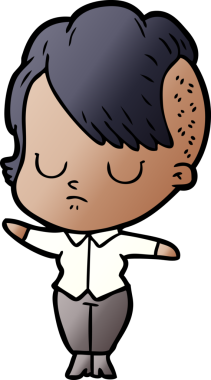 Bir insan tarafından çizilmiş karikatür kadın.